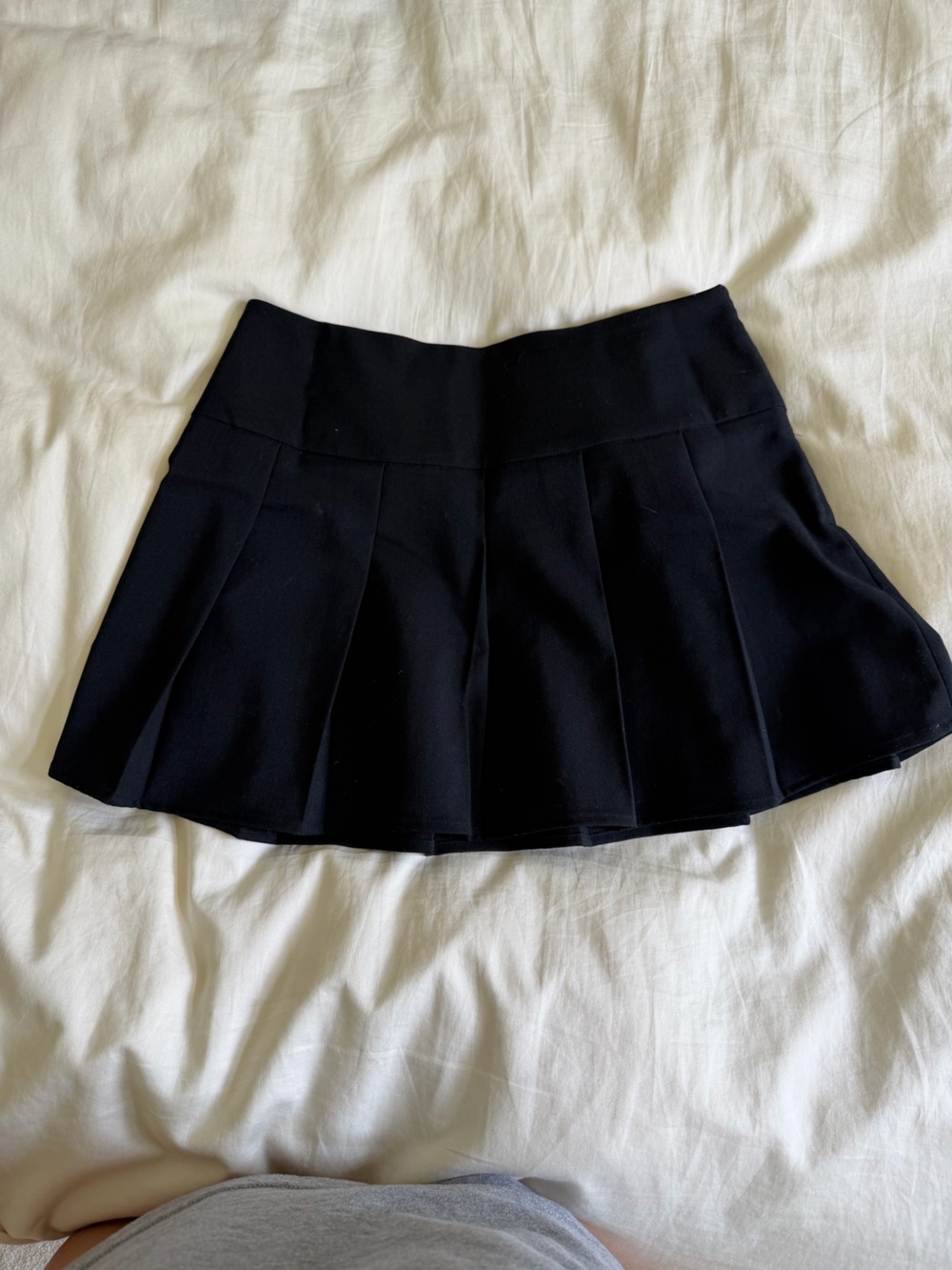 bp Black Pleated Skater Mini Skirt